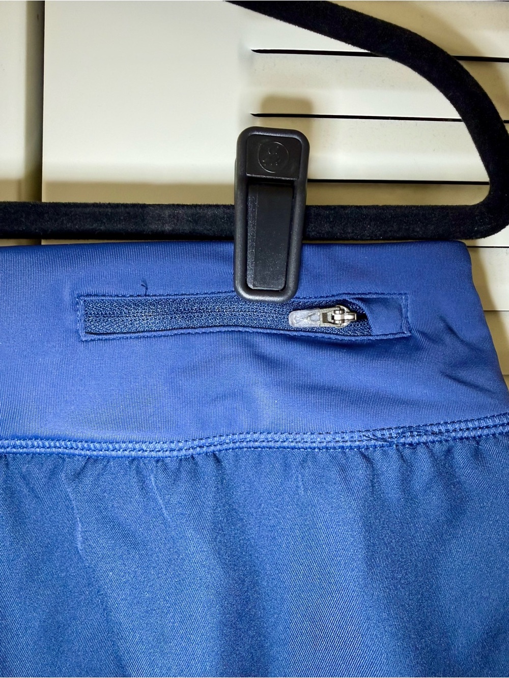 Nike Women's Deep Blue Athletic Shorts with Swoosh - Picture 3 of 3
